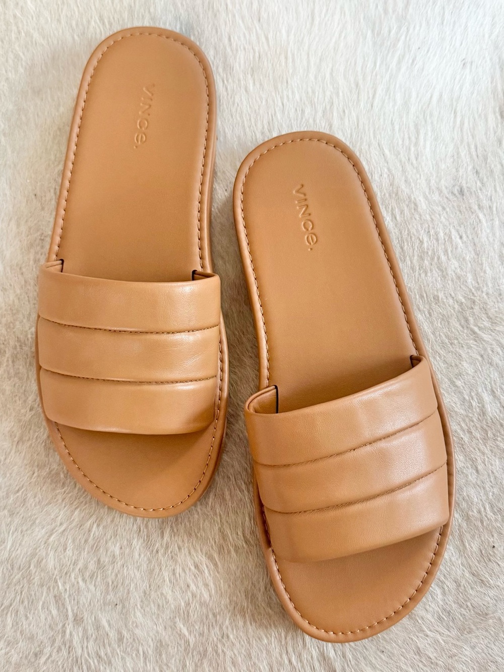 VINCE. Olina Leather Slip-On Padded Footbed Slide Sandal 9.5 - Picture 4 of 12